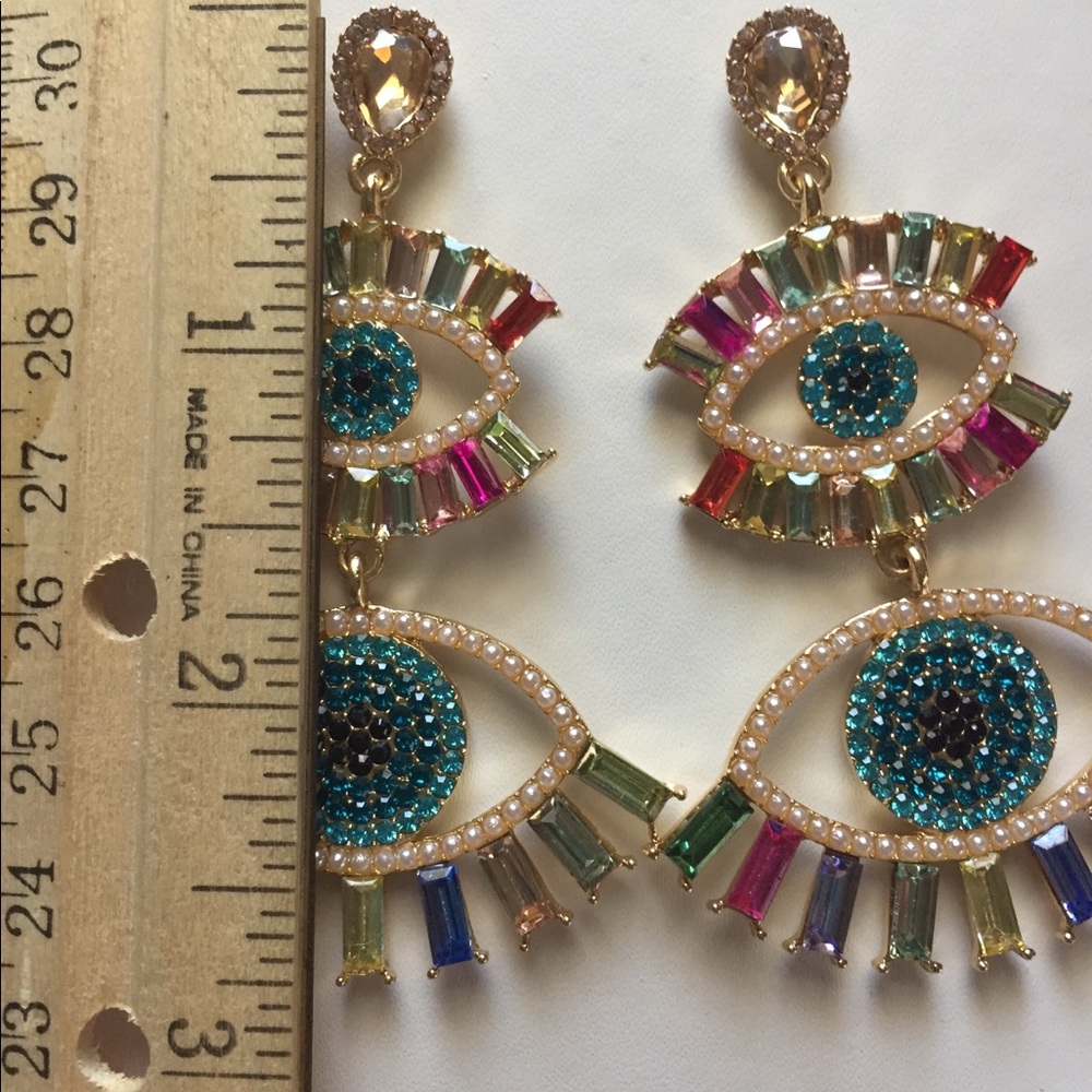 Evil Eye Earrings New by C&C California - Picture 7 of 14